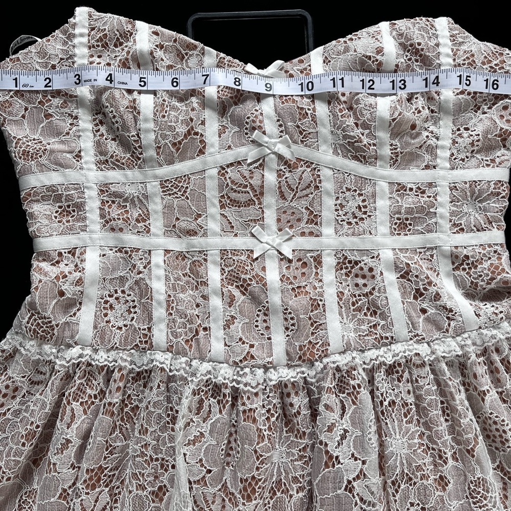 For Love and Lemons Dress. Ivory Lace Bustier. - Picture 8 of 13